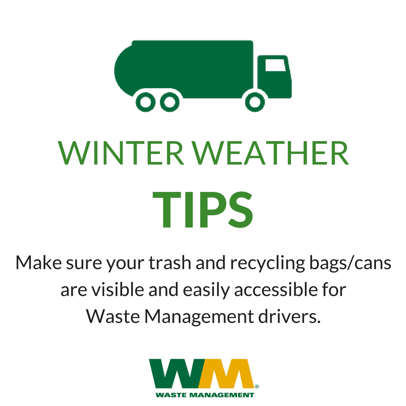 Winter Weather Tips - Trash and Recycling Visible