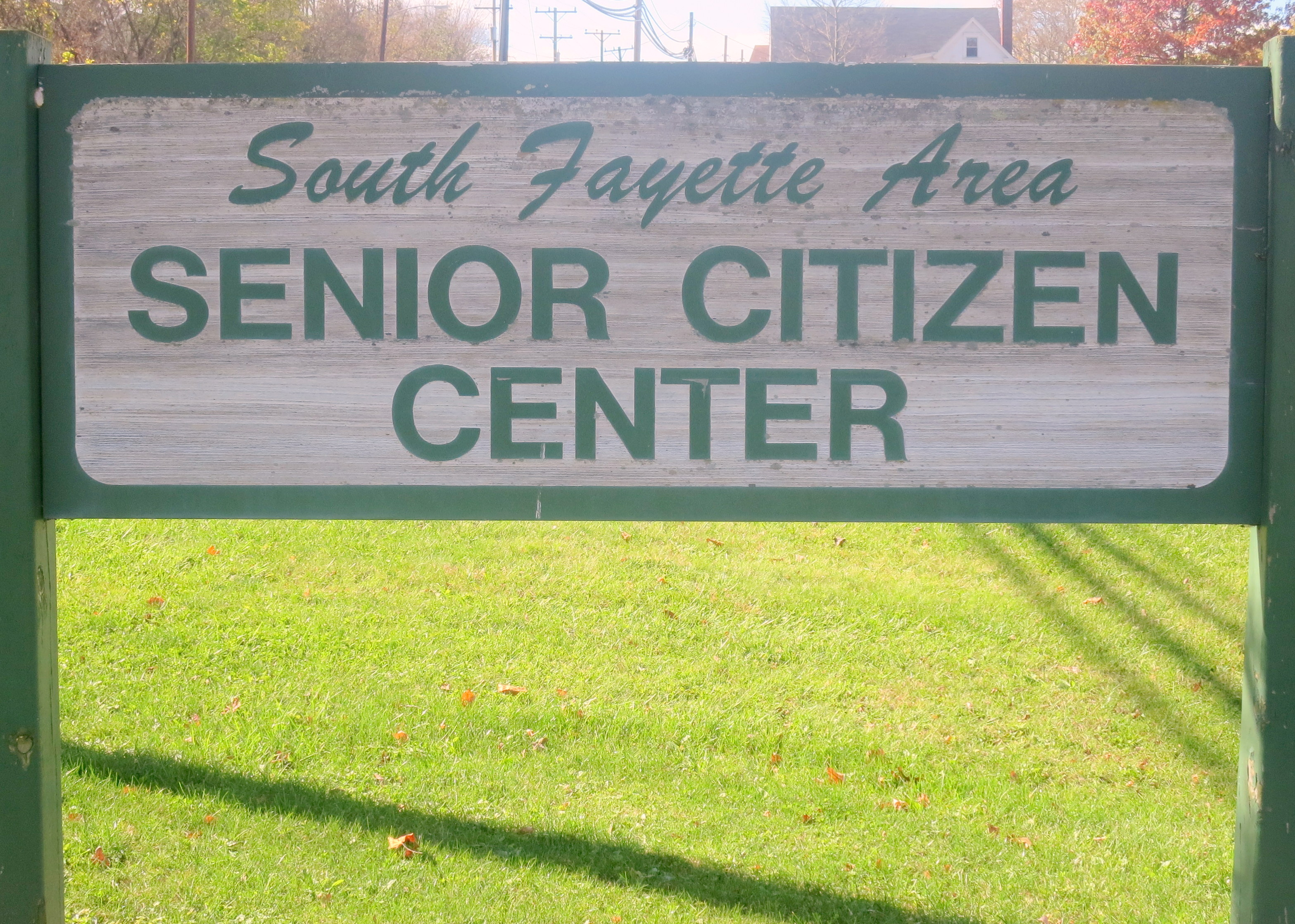 South Fayette Area Senior Center green and white sign outside