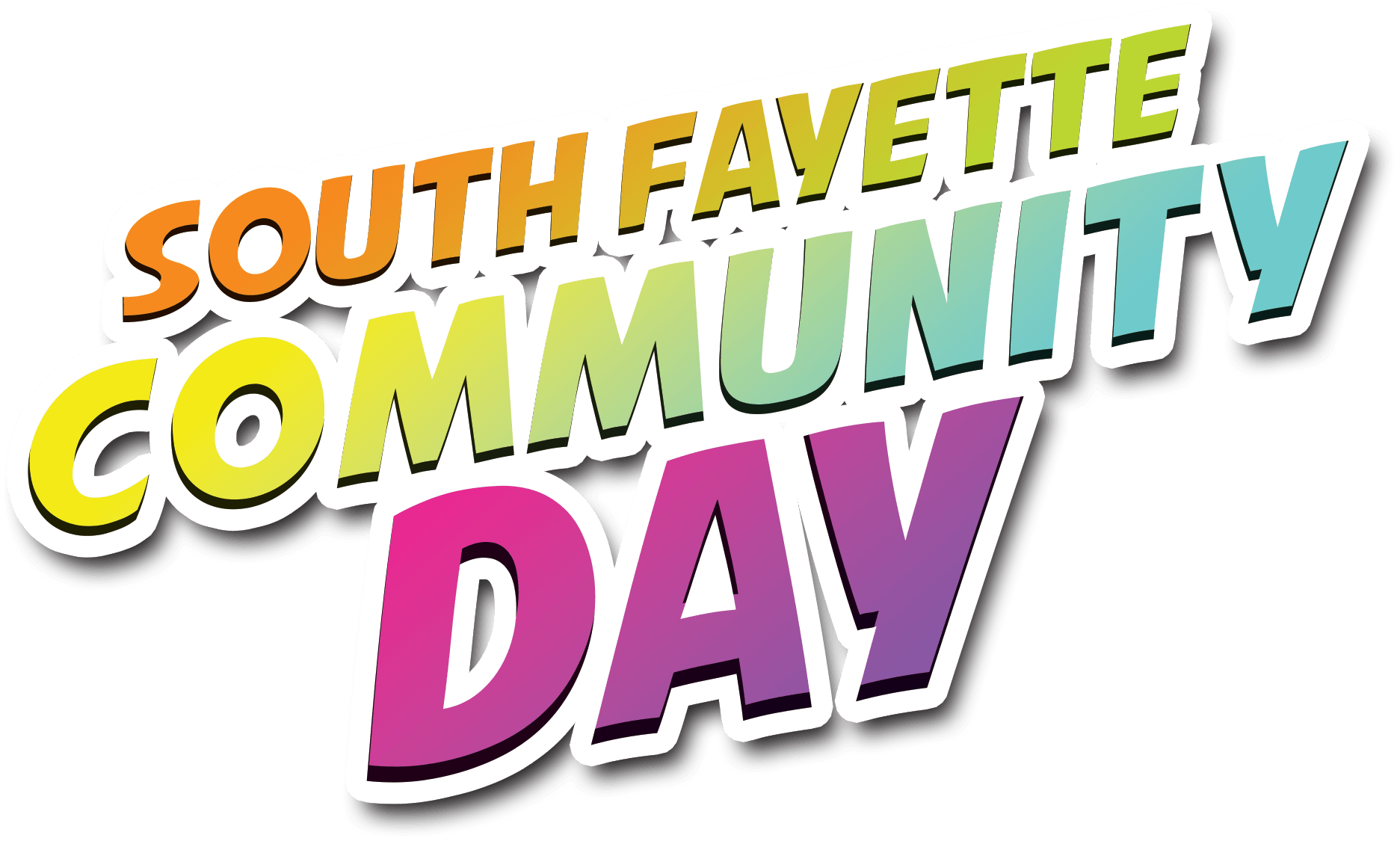 South Fayette Community Day logo in colorful lettering