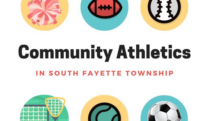 Community Athletics in South Fayette Township with sport equipment icons
