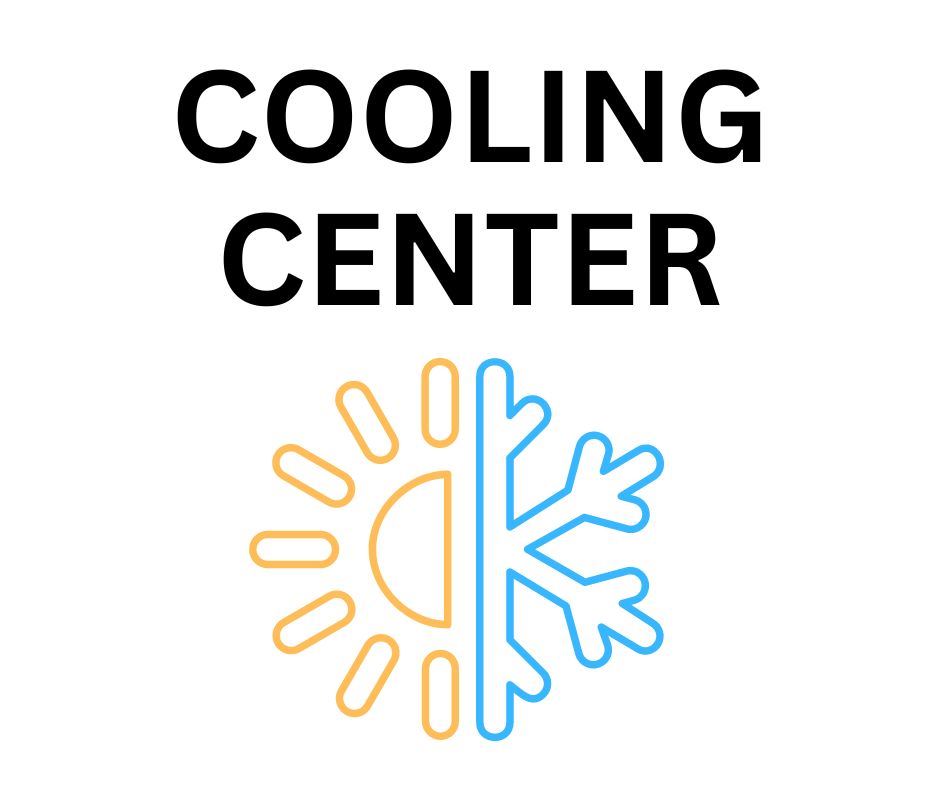 COOLING CENTER with sun and snowflake