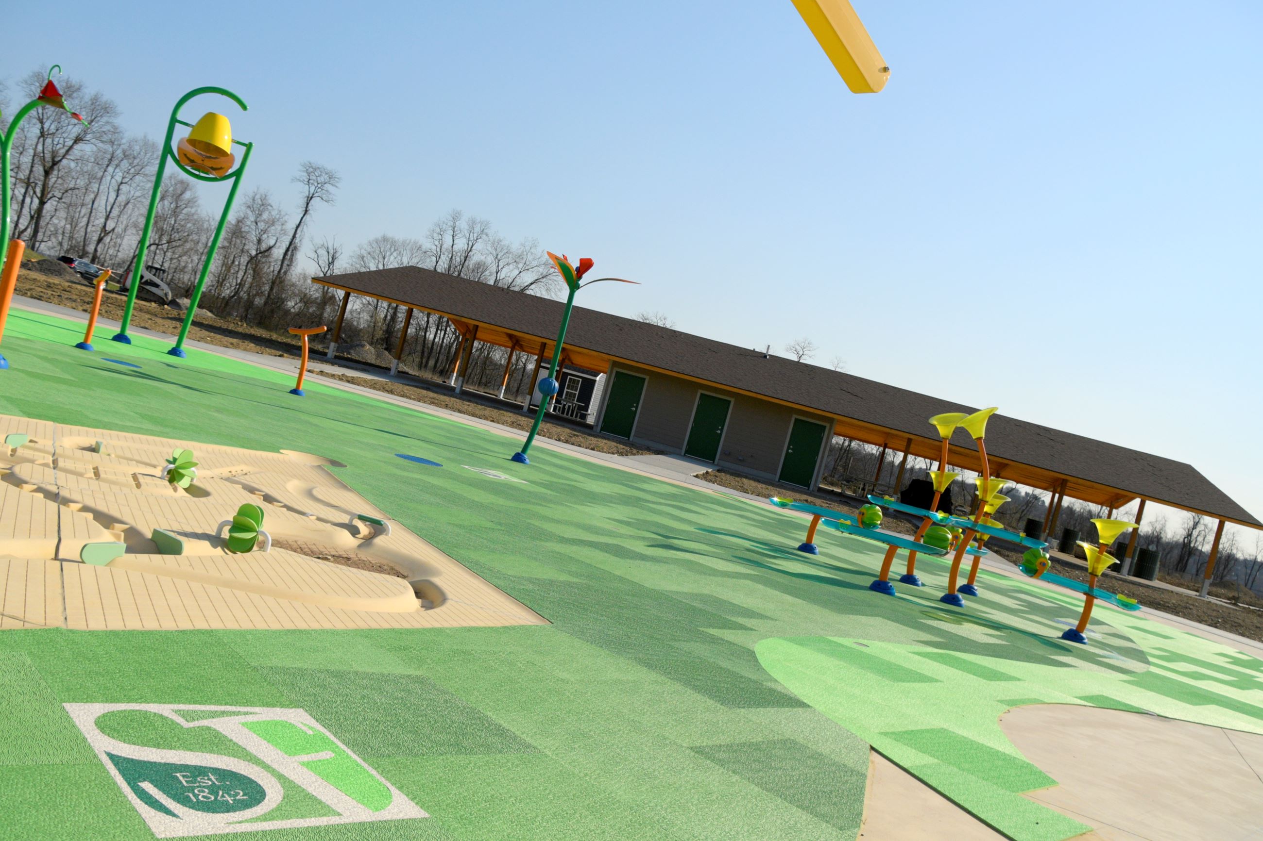 Pavilion with splash pad