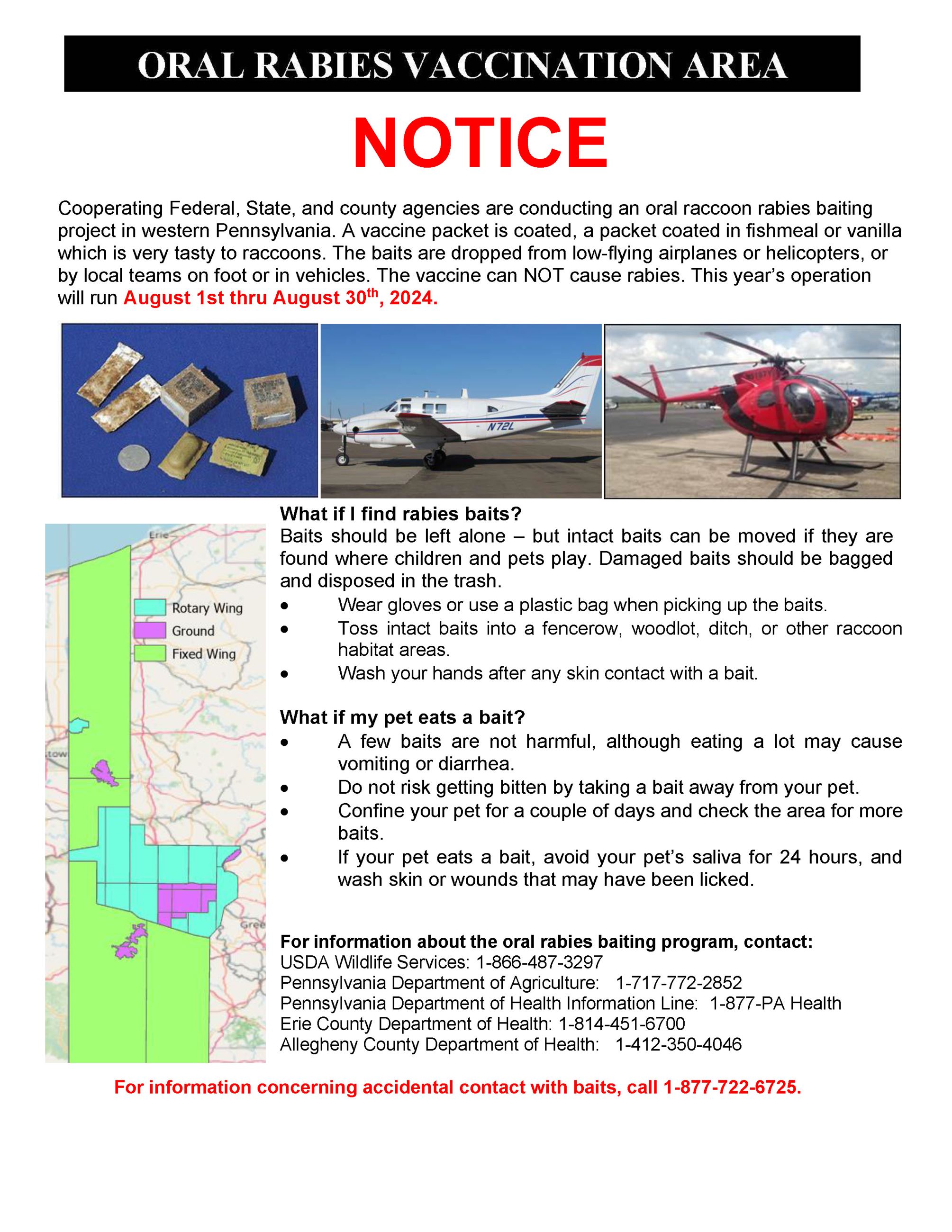 Oral Rabies Vacciniation Notice 2024