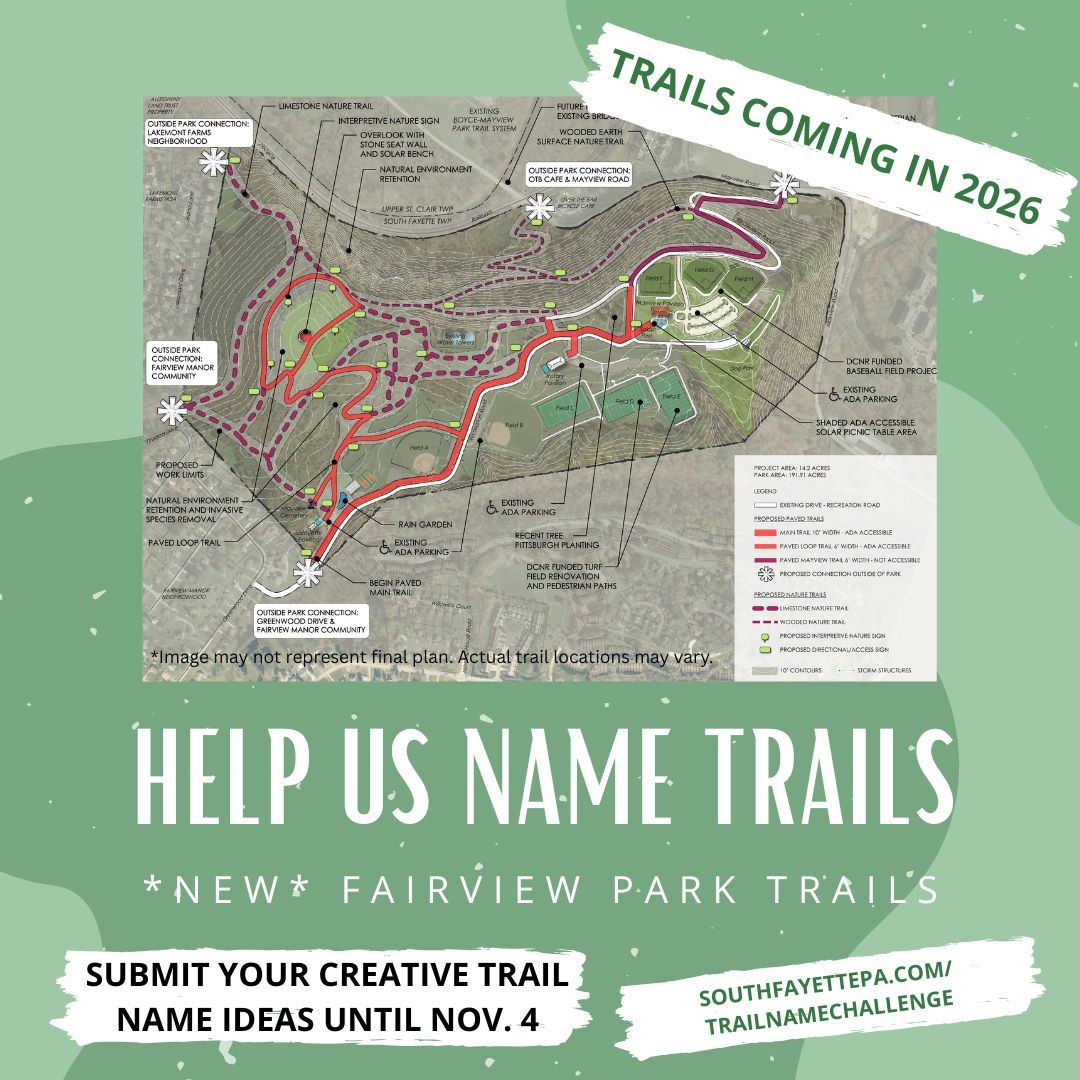 Trail Name Challenge with trail map at Fairview Park