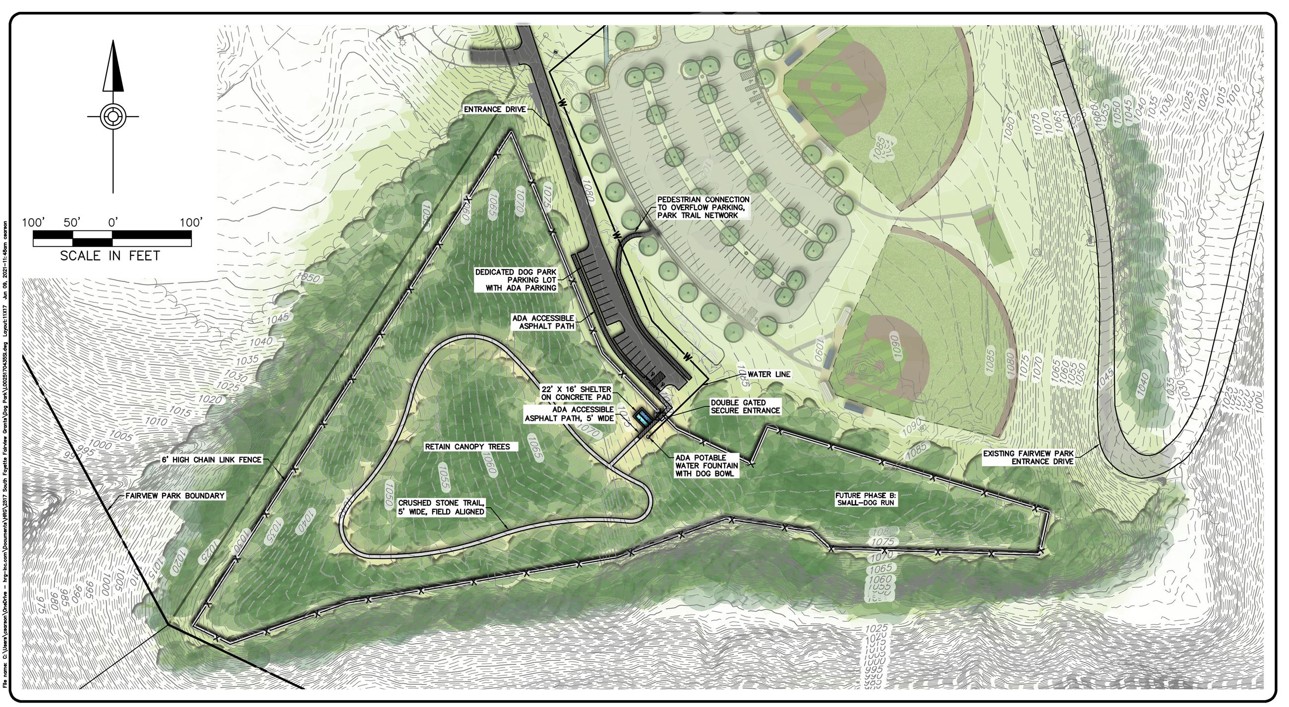 Fairview Park Dog Woods Layout aerial